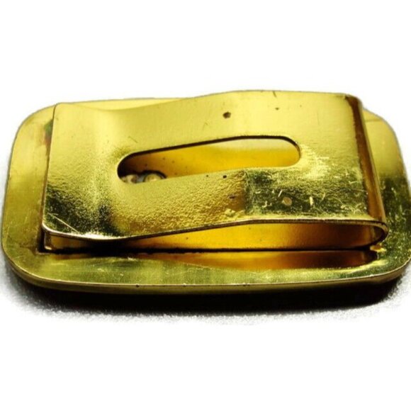 Money Clip "R" Las Vegas Wallet Credit Card Holder Gold Tone Wooden - Picture 6 of 10